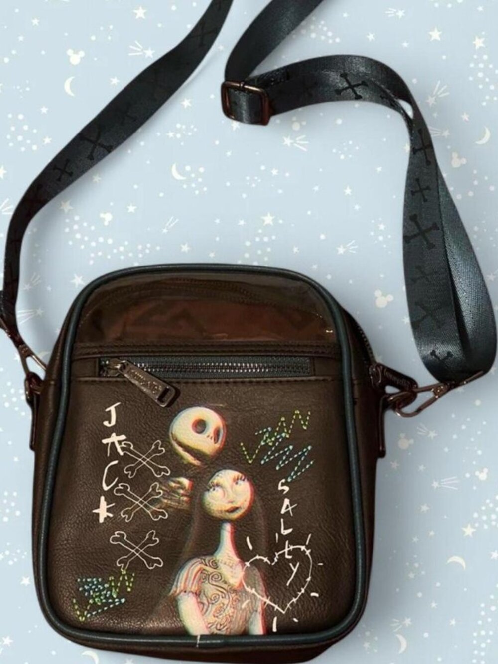 Disney x Loungefly Nightmare Before Christmas Jack and Sally crossbody bag